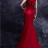 royal back embroided red gown