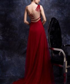 backless red evening gowns