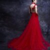 backless gown in red