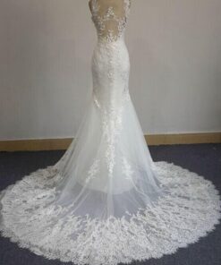 beautiful back of lace wedding dress