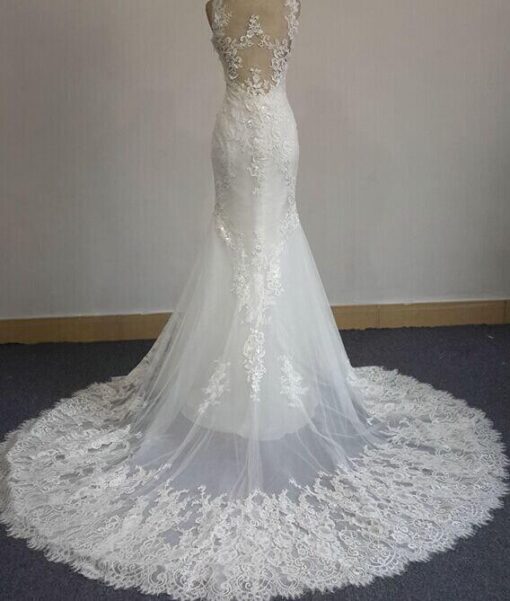 beautiful back of lace wedding dress