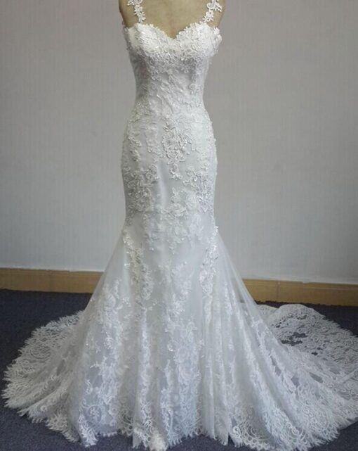 lace bridal gown with straps