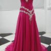 Style RO13-34 strapless pink plus size pageant dress