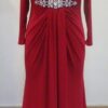 red long sleeve plus size evening dresses