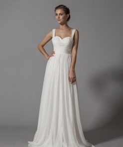 Empire Waist Chiffon Wedding Dresses with Straps