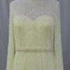 Pastel lYellow Long Sleeve Lace Wedding Dress