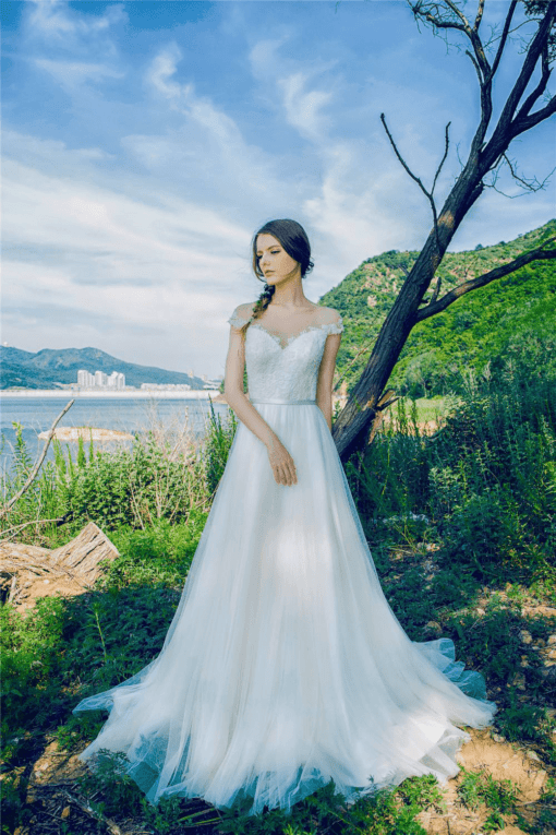 off shoulder ball gown wedding dresses