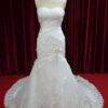 ruched strapless lace wedding gown