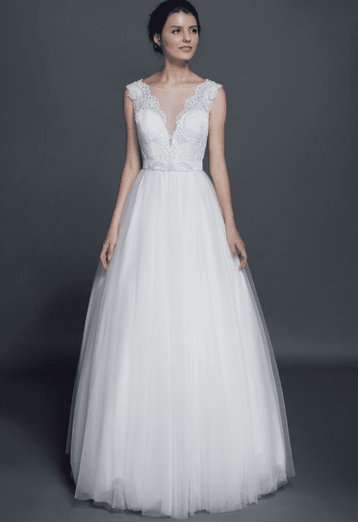 sleevelessa lineweddinggown