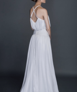 criss cross back wedding gown