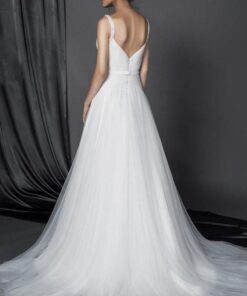 wedding gown with sweep train