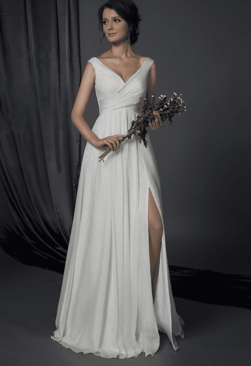 wedding dresses with leg slits