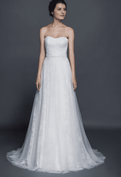 straplessa lineweddinggown