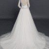 chapel length train wedding gown back