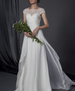 inexpensive beach wedding dresses with cap sleeves