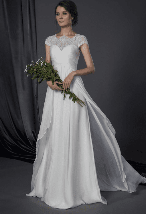 inexpensive beach wedding dresses with cap sleeves