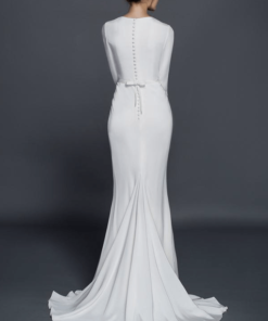 closed back wedding gowns with sleeves