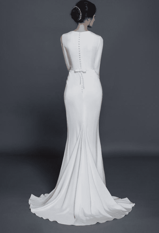 closed back wedding gowns with sleeves