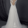 back of long sleeve lace wedding dress