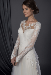 modest long sleeve wedding gown with lace sleeves