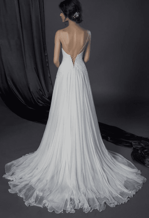 back of beach wedding dress