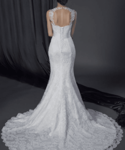 keyhole back wedding gown