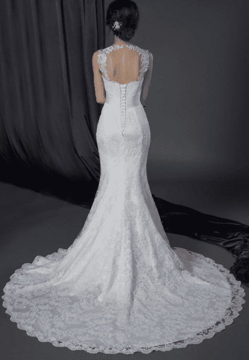 keyhole back wedding gown