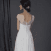 back of sheer off shoulder bridal dress