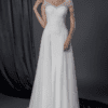 sheer off the shoulder bridal dress