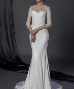 sheer long sleeve bridal dresses