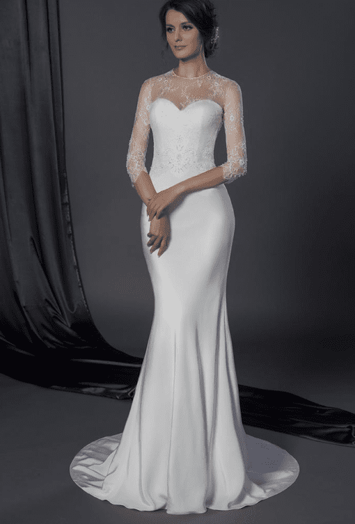 sheer long sleeve bridal dresses