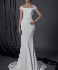 inexpensive off the shoulder bridal gown