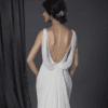 cowl back bridal gown close