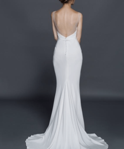 backless white bridal gown