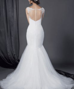 Sheer back Bridal Dresses