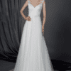 Sheer neckline wedding gown