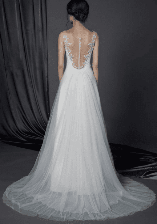 back of embroidered wedding gowns