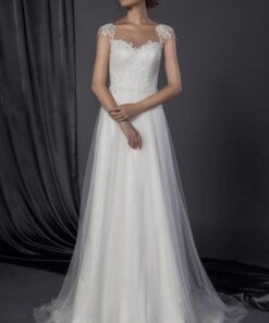 Classic wedding dresses with cap sleeves