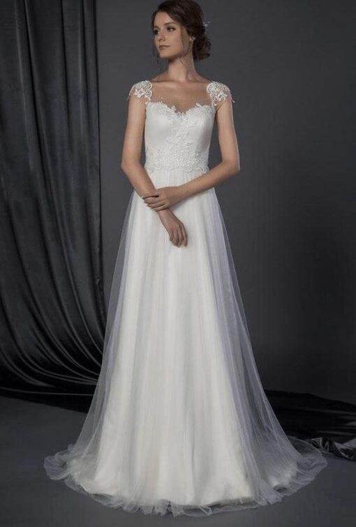 Classic wedding dresses with cap sleeves