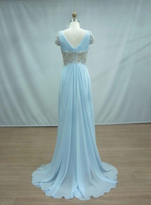 sky blue evening dress