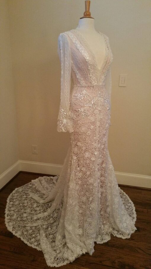 V neck wedding dress inspired by Darius Cordell