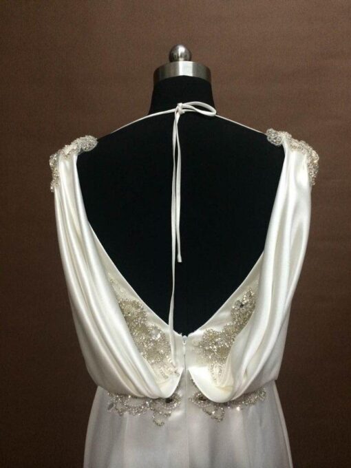 vintage wedding dress with cowl back