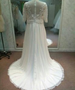 back lace white gown