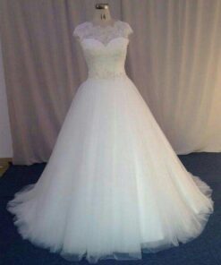 Style 250T Short Sleeve Lace Wedding Gown