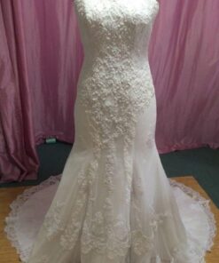 Halter Wedding Gown with beaded lace