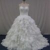 Ruffled ball gown wedding dress