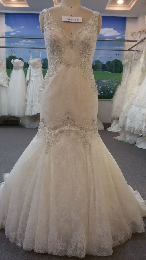 Style 330-A1 Vintage beaded lace wedding dress