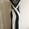 Black and white mother of the bride evening dresses with cap sleeves