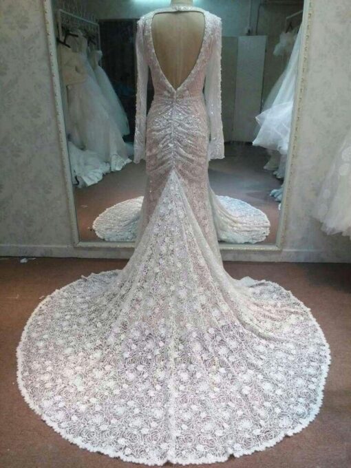 stylish back wedding dress