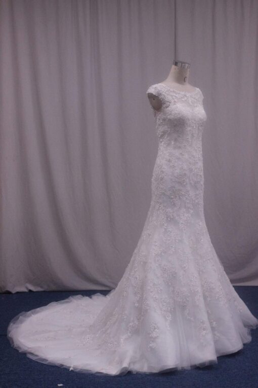 traditional short sleeve wedding dress